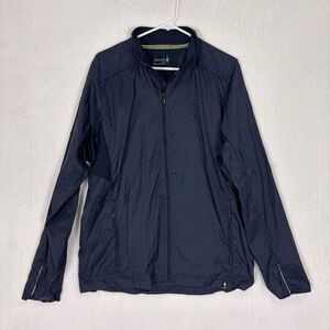 Smartwool Navy Blue Nylon Merino Wool Lined Zip Up Jacket Men's Size Large